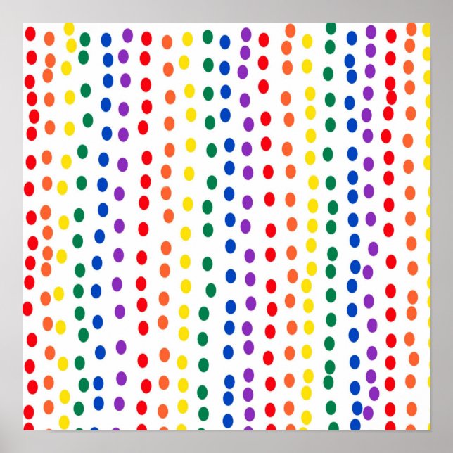 Rainbow Candy Dots auf Weiß Poster (Vorne)