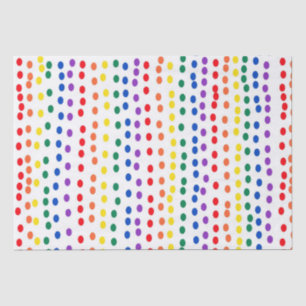Rainbow Candy Dots auf Weiß Seidenpapier