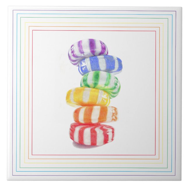 RAINBOW CANDY Keramik Tile Fliese (Vorderseite)