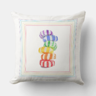 RAINBOW CANDY Square Throw Kissen