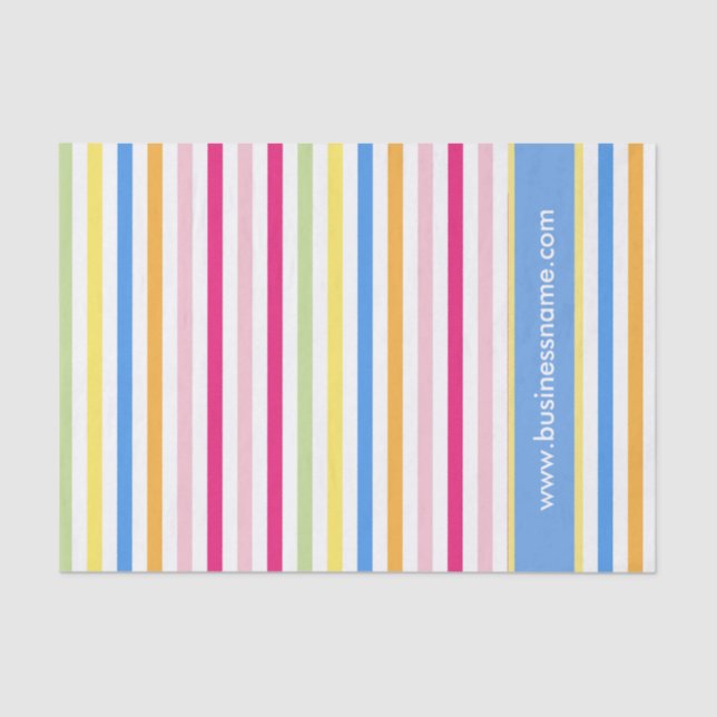 Rainbow Candy Stripes Custom Company Text Seidenpapier (Vorderseite)