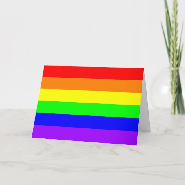 Rainbow-Card für Gay Pride (Reinfarben) Karte (Vorderseite)