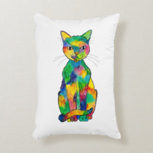 Rainbow Cat Accent Pillow Zierkissen