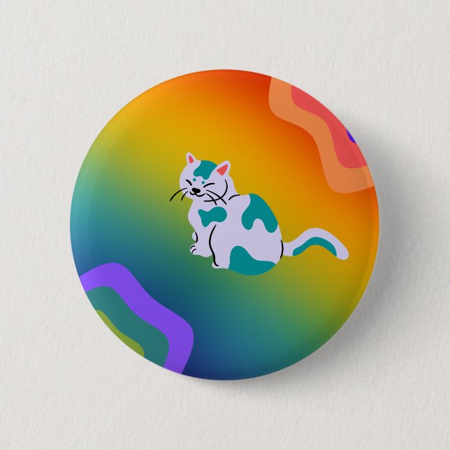 Rainbow Cat Button (Vorderseite)