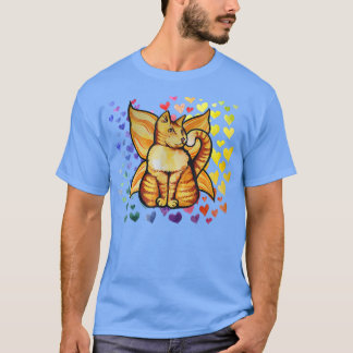 Rainbow Cat Fairy Liebe Herz Niedlich T-Shirt