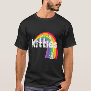 Rainbow Cat Kätzchen Cats Kitty Heart Liebe T-Shirt