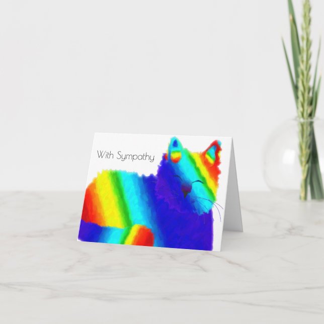 Rainbow Cat Pet Sympathy Card Karte (Vorderseite)