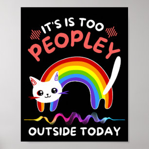 Rainbow Cat Poster, Regenbogen Art Funny Cat Lover Poster