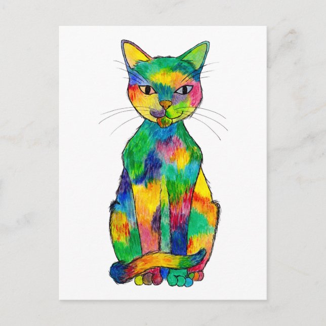 Rainbow Cat Postkarte (Vorderseite)
