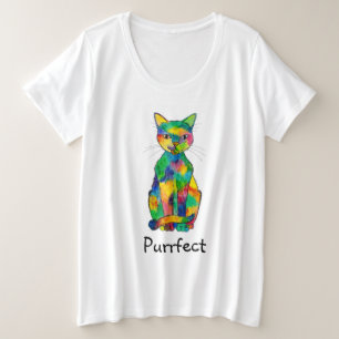 Rainbow Cat Purfect Plus Size T - Shirt