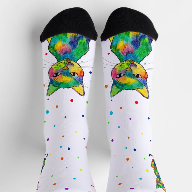 Rainbow Cat Purfect Spotty Crew Socken (Oben)