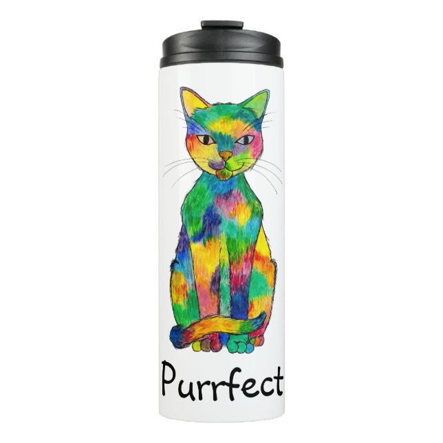 Rainbow Cat Purffect Thermal Tumbler Thermosbecher (Vorderseite)