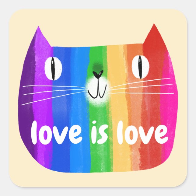 Rainbow Cat Sticker (Vorderseite)