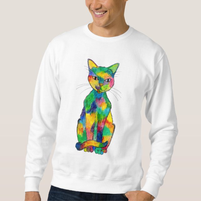 Rainbow Cat Sweatshirt (Vorderseite)
