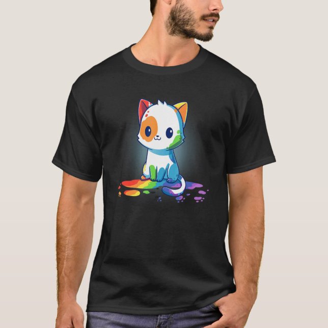 Rainbow Cat T-Shirt (Vorderseite)