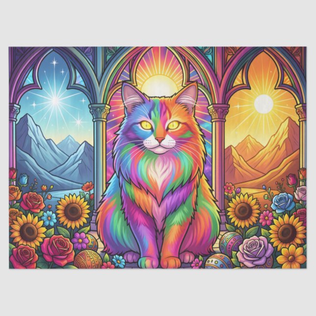 rainbow cat tissue paper seidenpapier (Vorderseite)
