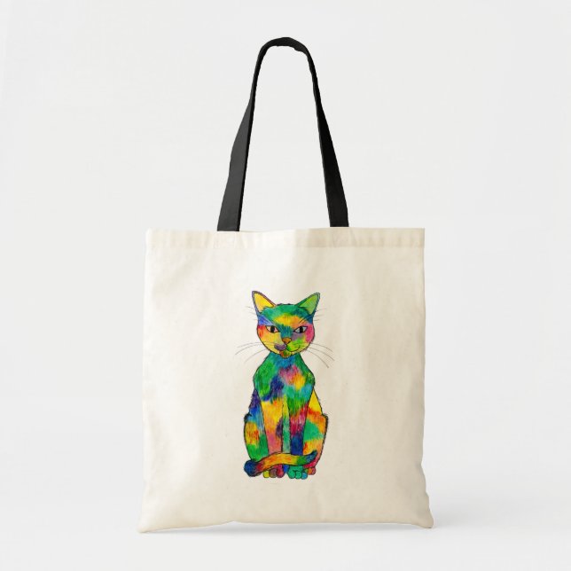 Rainbow Cat Tote Bag Tragetasche (Vorne)