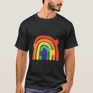 Rainbow Cats Lgbtq Kitty Fun Minimalistisch Cat T-Shirt
