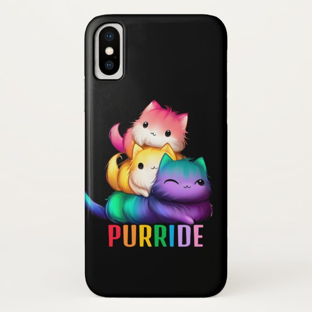 Rainbow Cats Purride Black Case-Mate iPhone Hülle (Rückseite)