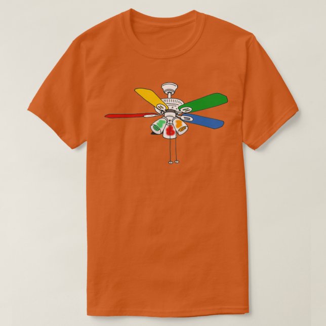 Rainbow Ceiling Fan T-Shirt (Design vorne)