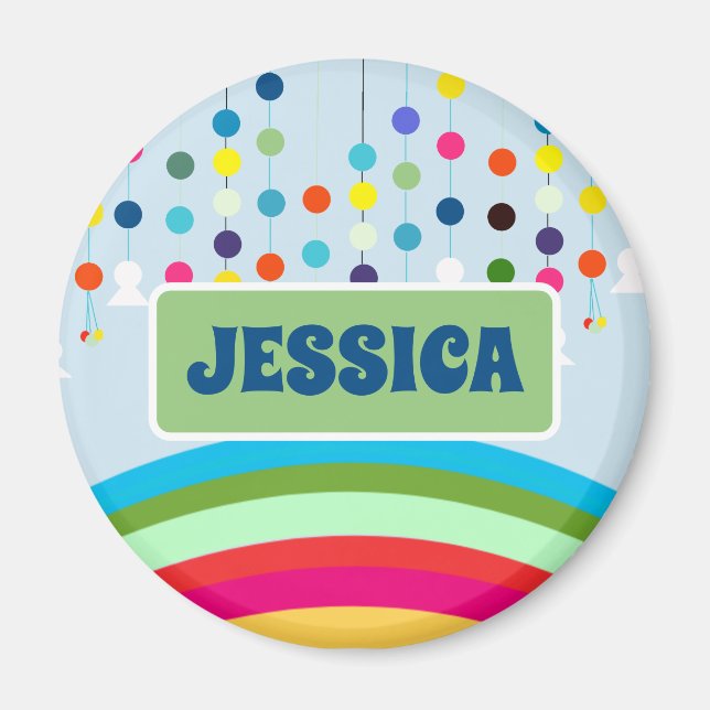 Rainbow Celebration Name Tag Magnet (Vorne)