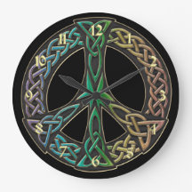 Rainbow Celtic Knot Peace Sign Clock