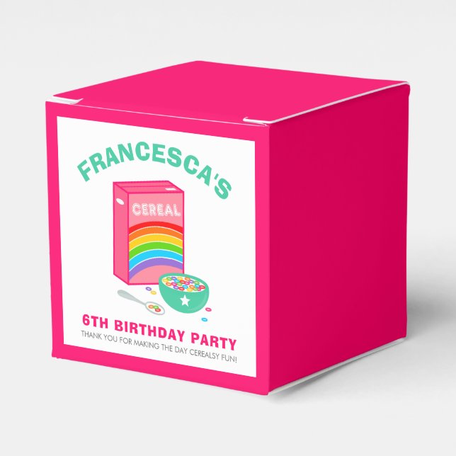 Rainbow Cereal Birthday Party Geschenkschachtel (Vorderseite)