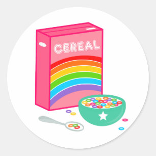Rainbow Cereal Runder Aufkleber