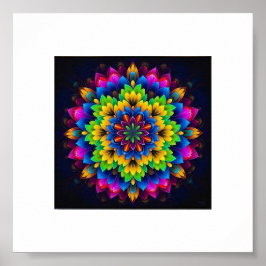 "Rainbow Chakra Mandala - Sacred Geometry Art" Poster