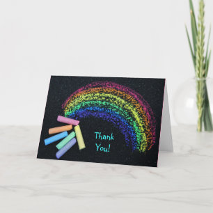 Rainbow Chalk Dankeskarte
