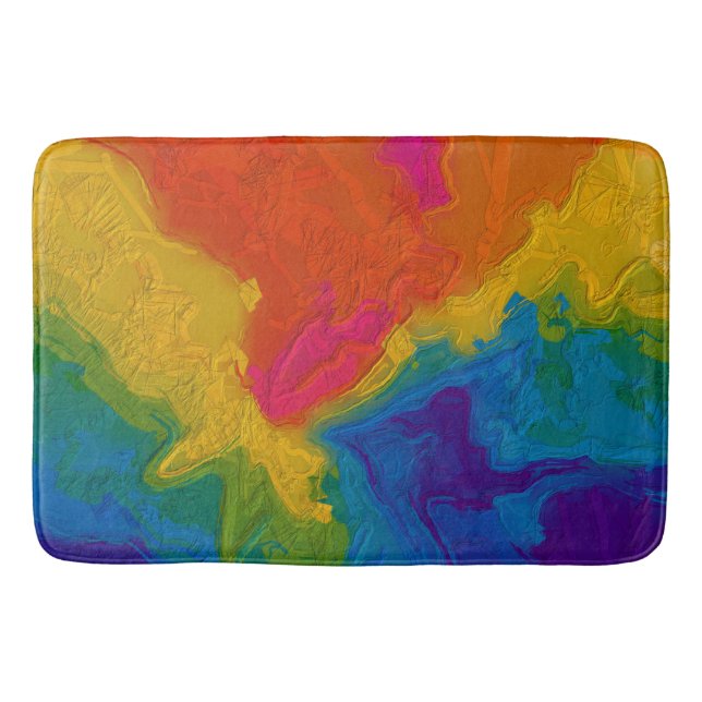 Rainbow Chalk Gradient Wirbel Badematte (Vorderseite)
