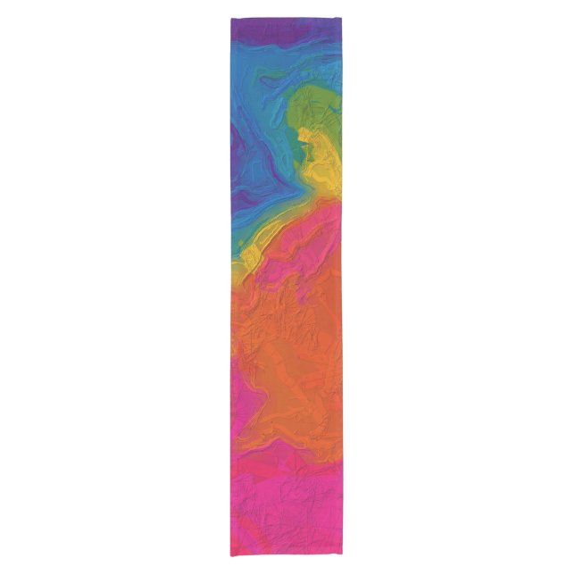 Rainbow Chalk Gradient Wirbel Kurzer Tischläufer (Vorderseite)