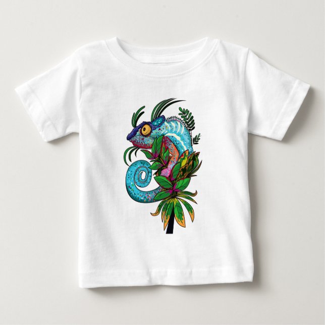 Rainbow Chameleon Baby T-shirt (Vorderseite)