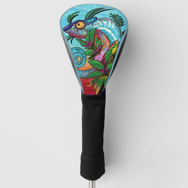 Rainbow Chameleon Golf Headcover (Vorderseite)