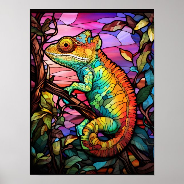 Rainbow Chameleon Poster (Vorne)