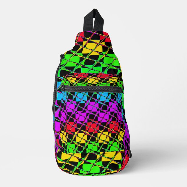 Rainbow Checkered: Den Tag aufhellen Crossbody Bag (Vorderseite)