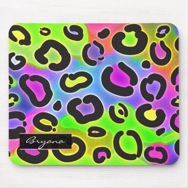 Rainbow Cheetah Leopard Computer Mouse Pad Mousepad (Vorne)