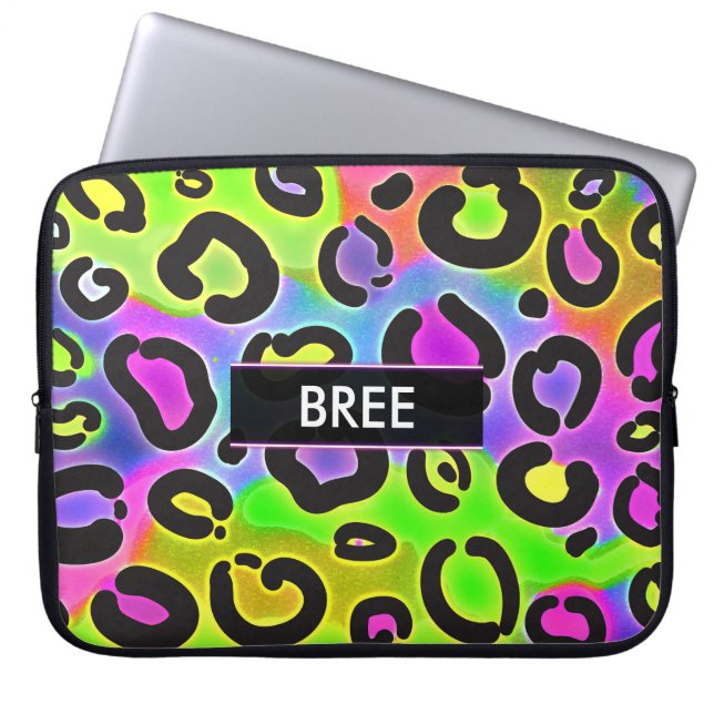 Rainbow Cheetah Leopard Laptop Sleeve Case (Vorderseite)