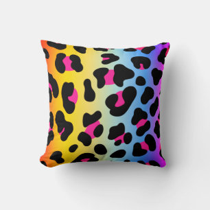Rainbow Cheetah Print Throw Kissen