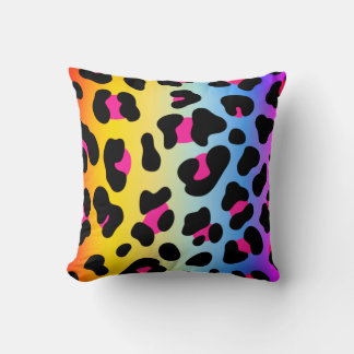 Rainbow Cheetah Print Throw Kissen