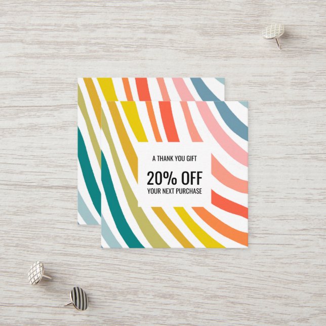 Rainbow Chic farbenfrohe, kurvenreiche Waves Handm Rabattkarte (Vorderseite/Rückseite Beispiel)