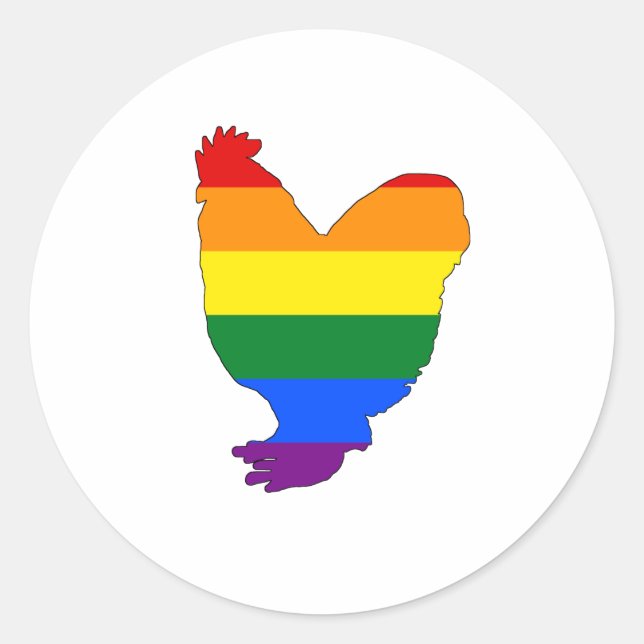 Rainbow Chicken Runder Aufkleber (Vorderseite)