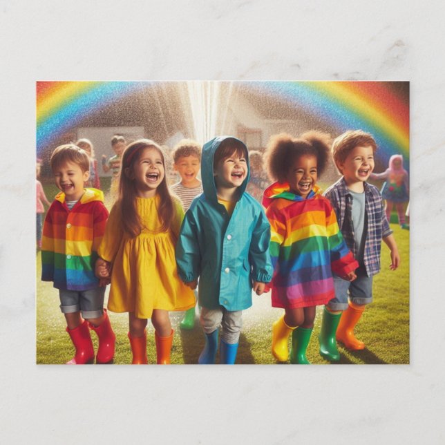 Rainbow Children Postkarte (Vorderseite)