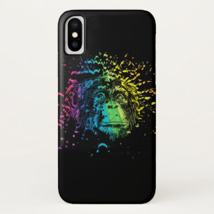 Rainbow Chimpanze auf Schwarz Case-Mate iPhone Hülle