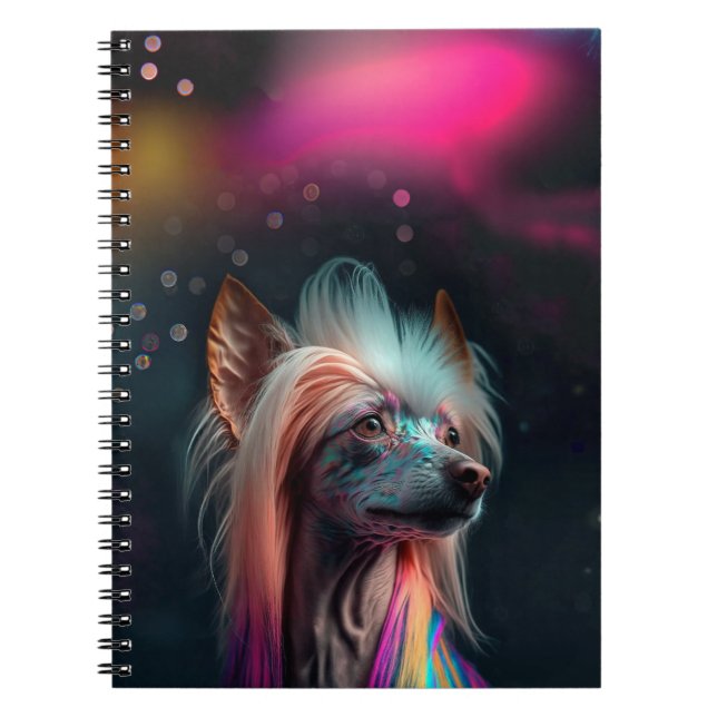 Rainbow Chinese Created Dog Notebook Notizblock (Vorderseite)