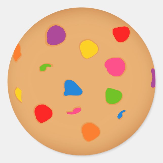 Rainbow Chocolate Chip Cookie Runder Aufkleber (Vorderseite)