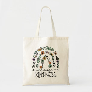 Rainbow Choose Kindness Boho Tragetasche