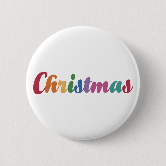 Rainbow Christmas Button (Vorderseite)