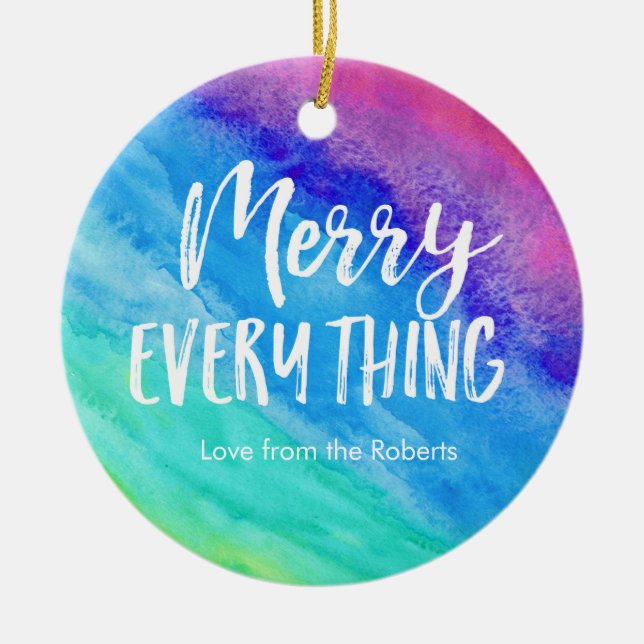 Rainbow Christmas Ornament mit personalisiertem Fo (Vorne)