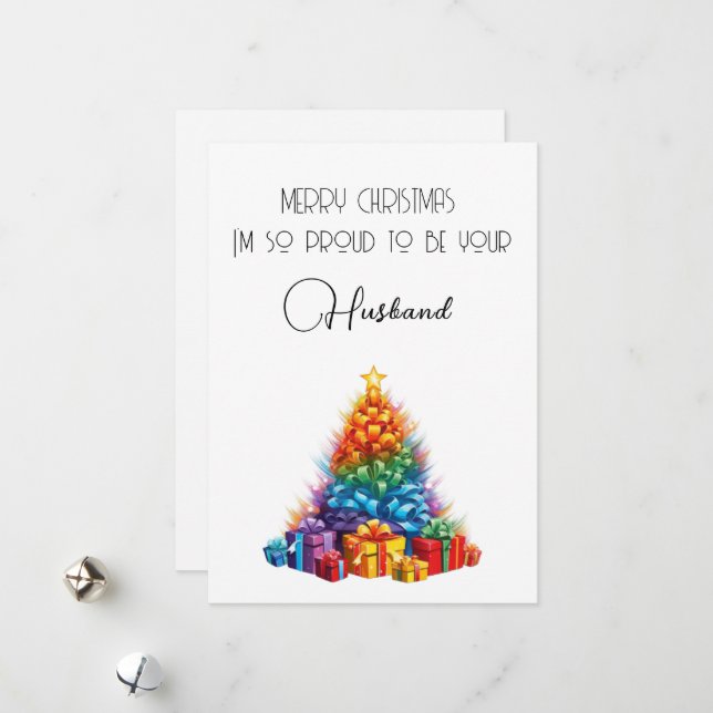 Rainbow Christmas Personalisierte Karte (Vorderseite/Rückseite Beispiel)